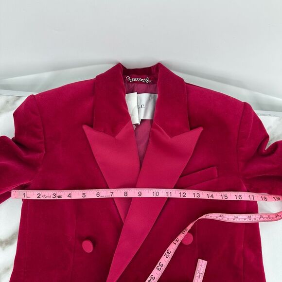 A.L.C. Declan Velvet Tailored Jacket Double Breasted Blazer Pink XS S 2 $650 NWT - Picture 9 of 16